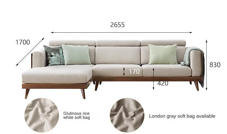 Sofa Black Walnut solid wood+
