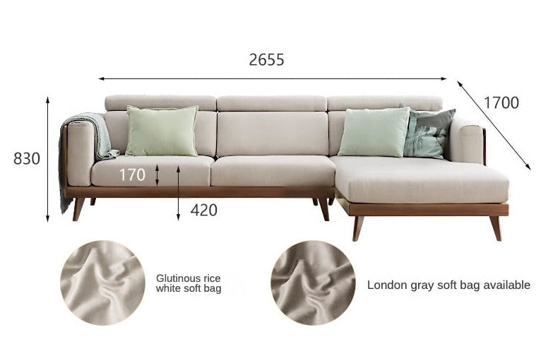 Sofa Black Walnut solid wood+