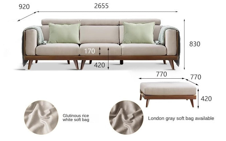 Sofa Black Walnut solid wood+
