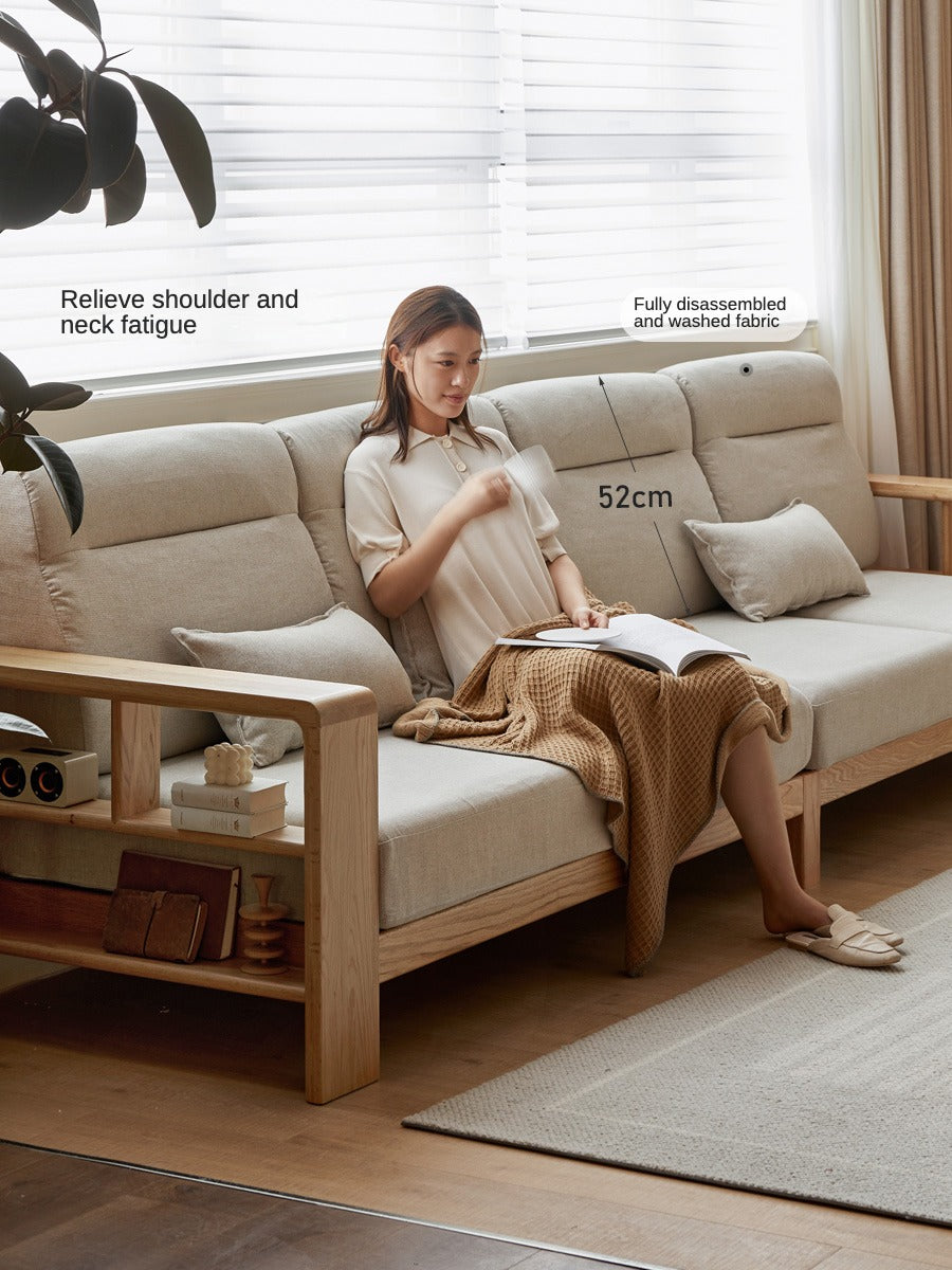 Oak Solid Wood Sectional Sofa-two colors available