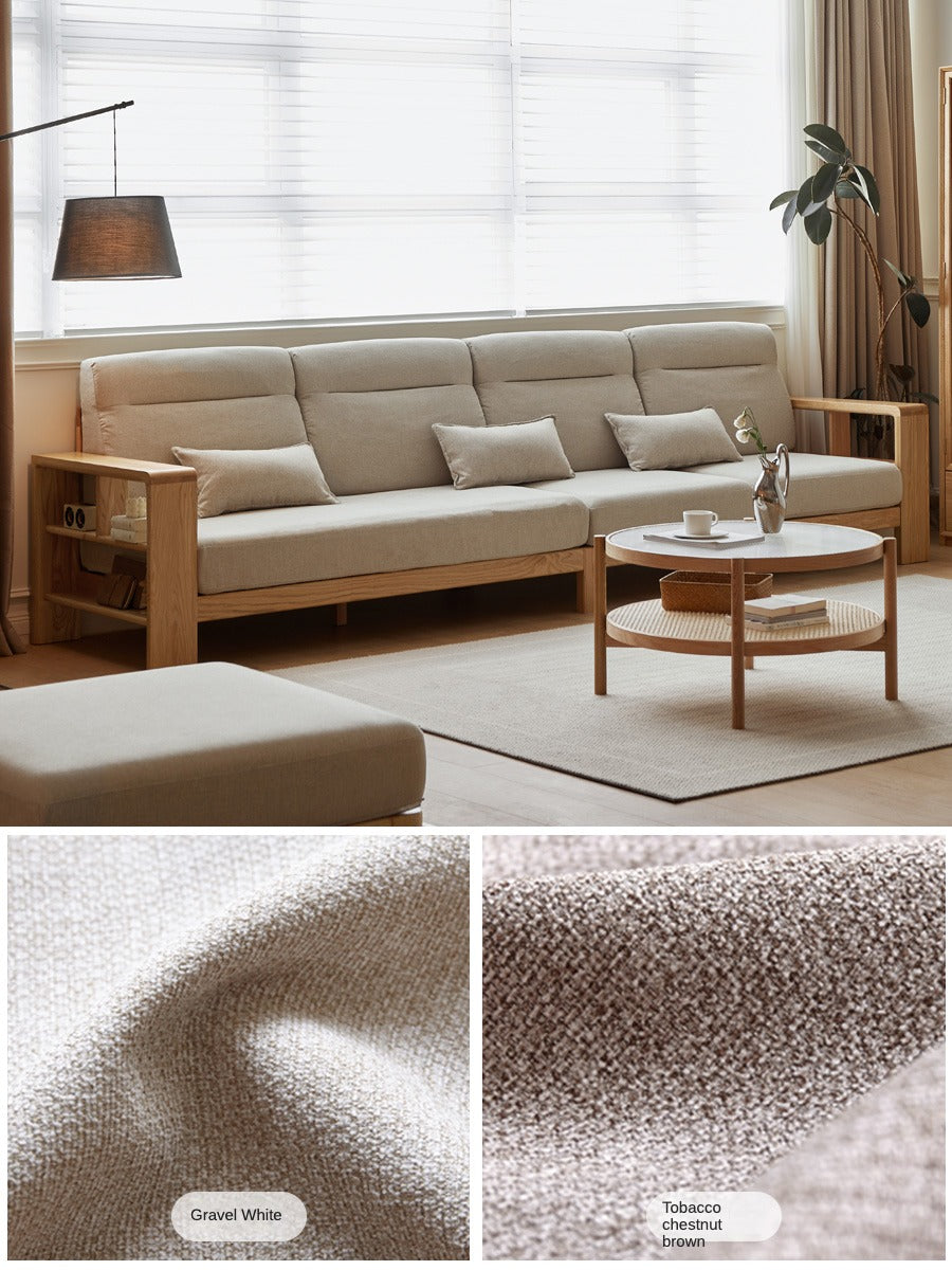 Oak Solid Wood Sectional Sofa-two colors available