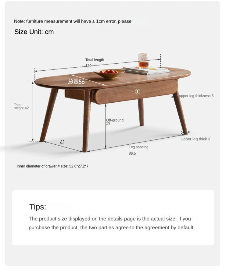 Black Walnut Solid Wood Capsule Coffee Table