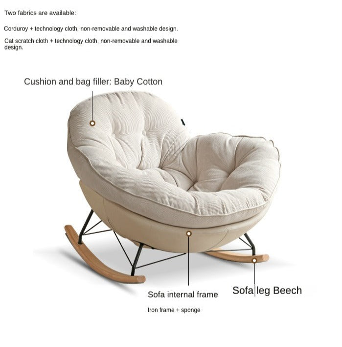 Beech Solid Wood Rocking Chair Baby Cotton