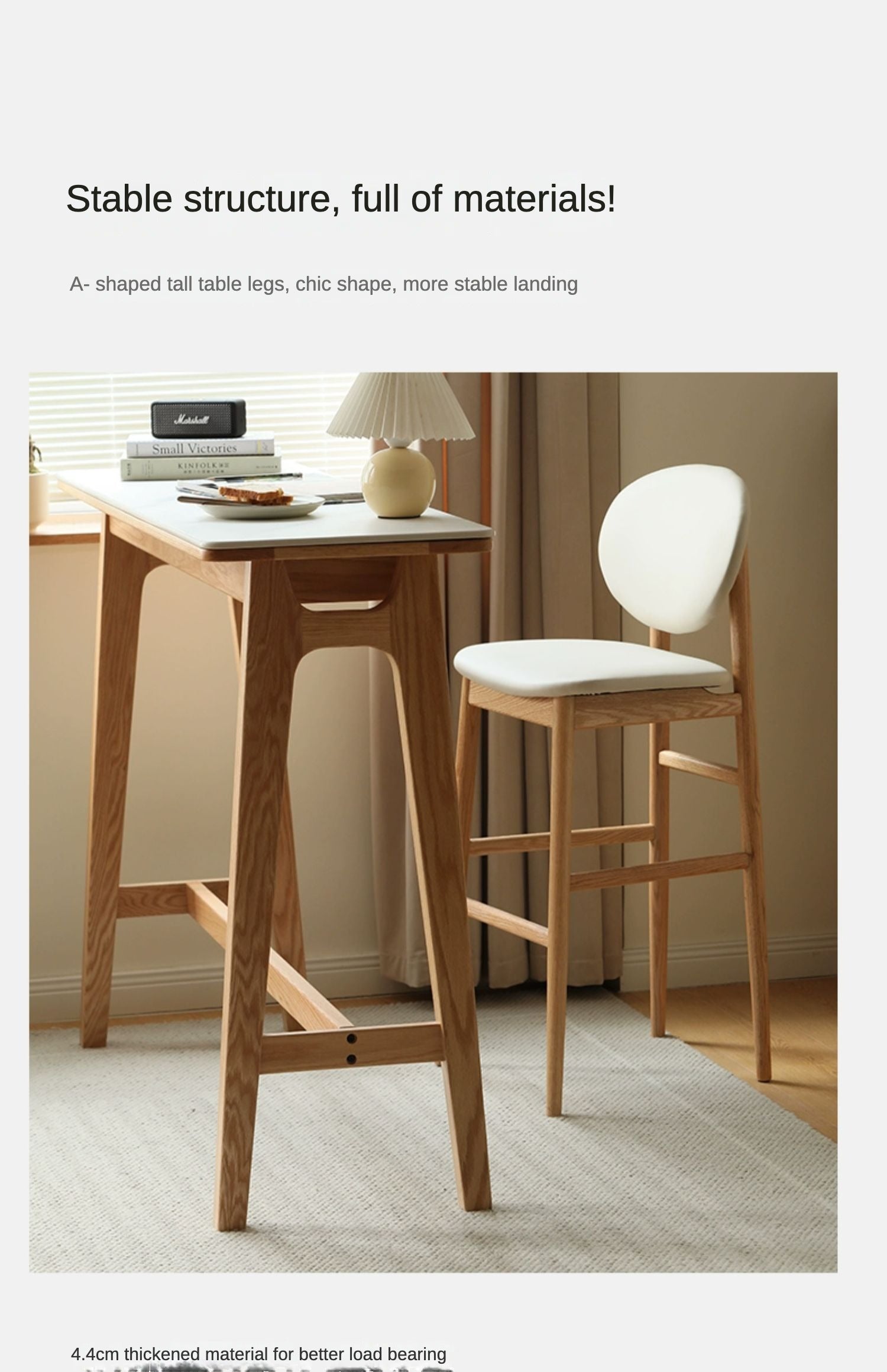 Rock slab bar table oak solid wood"