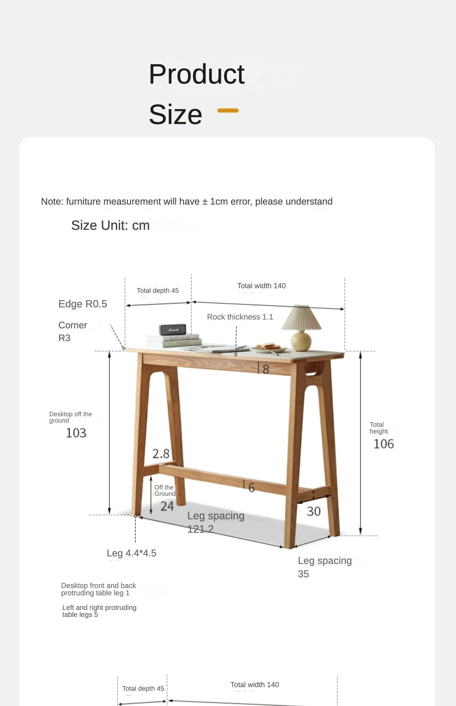 Rock slab bar table oak solid wood"