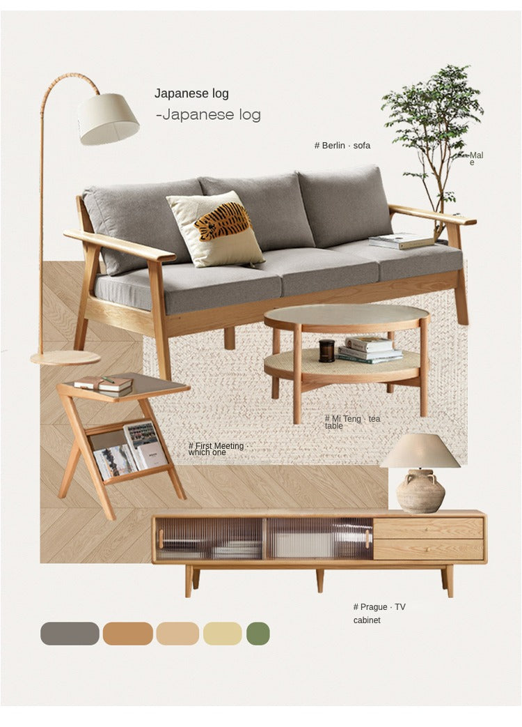 Oak, Beech, Rubber Solid Wood TV Stand