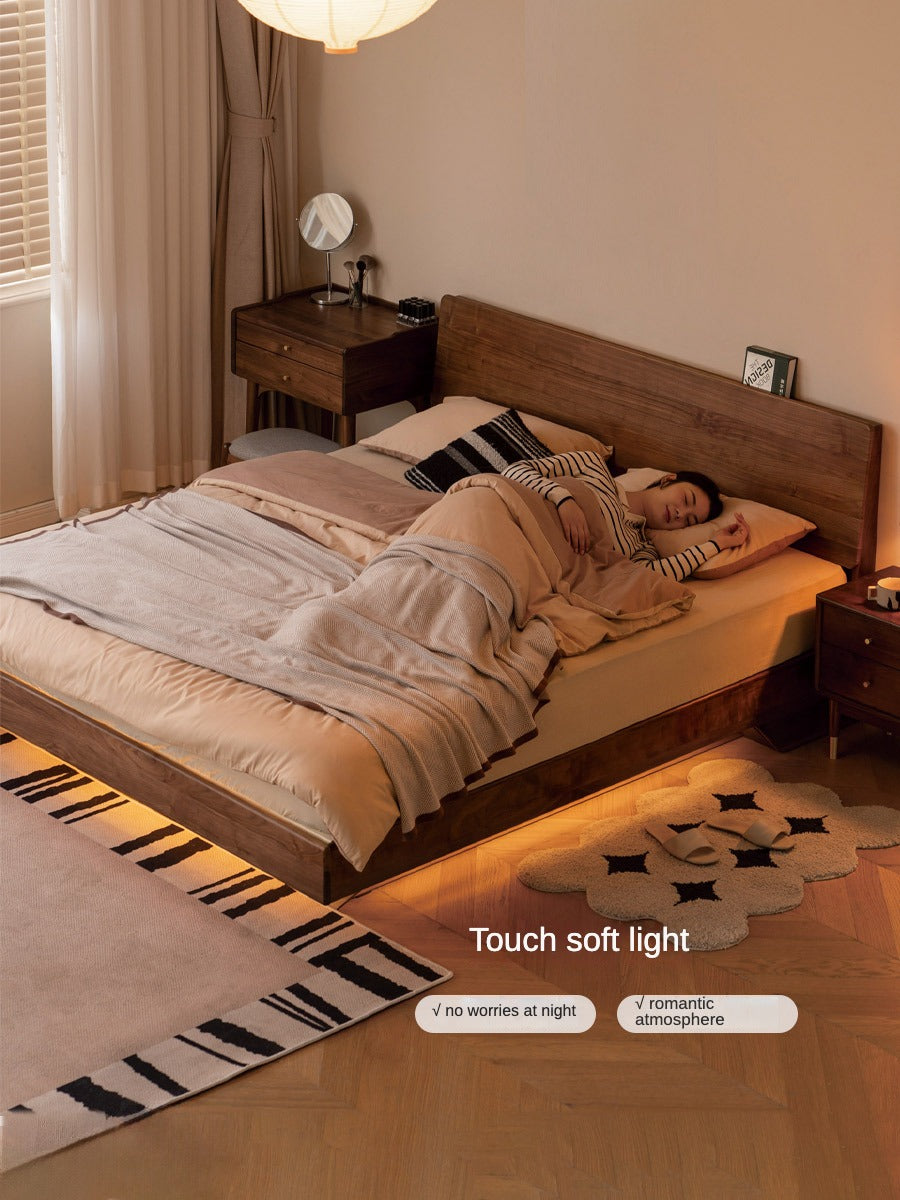 Black Walnut, Oak Suspended Luminous Box Bed