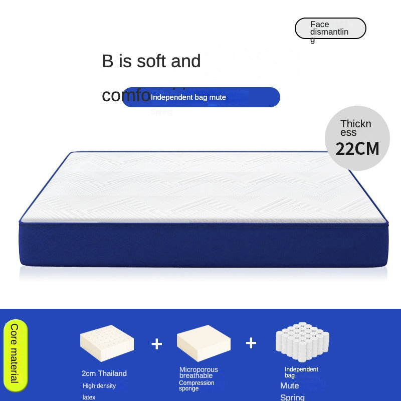Mattress with Latex and Pocket Springs, Memory Foam Soft Hotel-Quality Compression 20cm,22cm