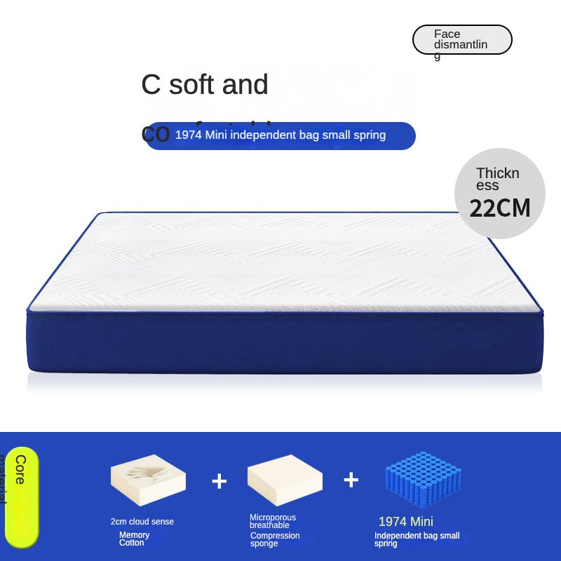 Mattress with Latex and Pocket Springs, Memory Foam Soft Hotel-Quality Compression 20cm,22cm