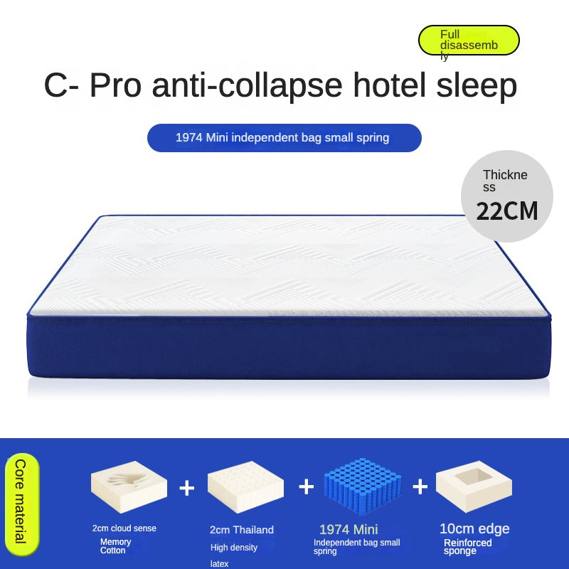 Mattress with Latex and Pocket Springs, Memory Foam Soft Hotel-Quality Compression 20cm,22cm