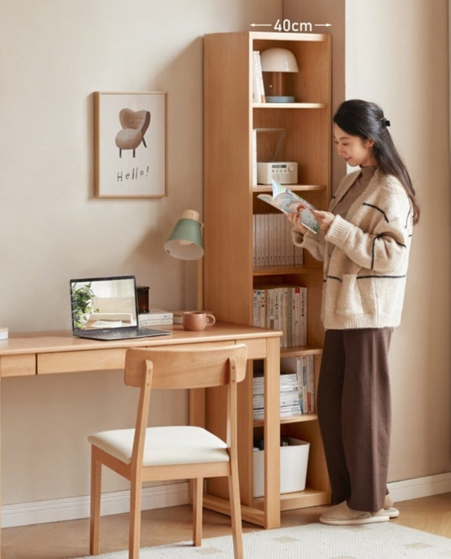 Beech Solid Wood Bookcase Combination Cabinet