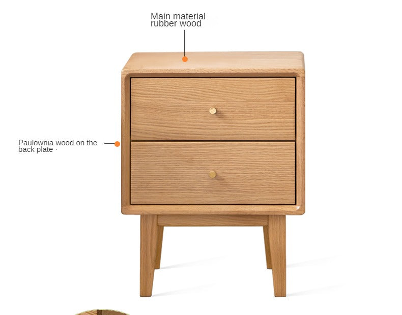 Ash, Oak Solid Wood, Solid RubberWood Nightstand)