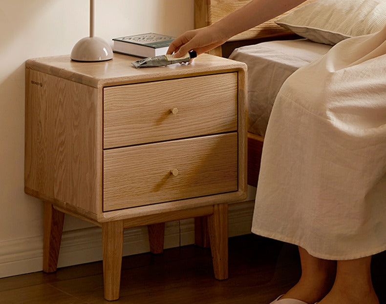 Ash, Oak Solid Wood, Solid RubberWood Nightstand)