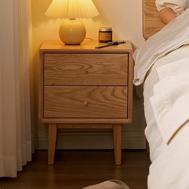 Ash, Oak Solid Wood, Solid RubberWood Nightstand)