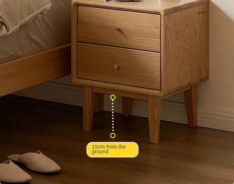Ash, Oak Solid Wood, Solid RubberWood Nightstand)