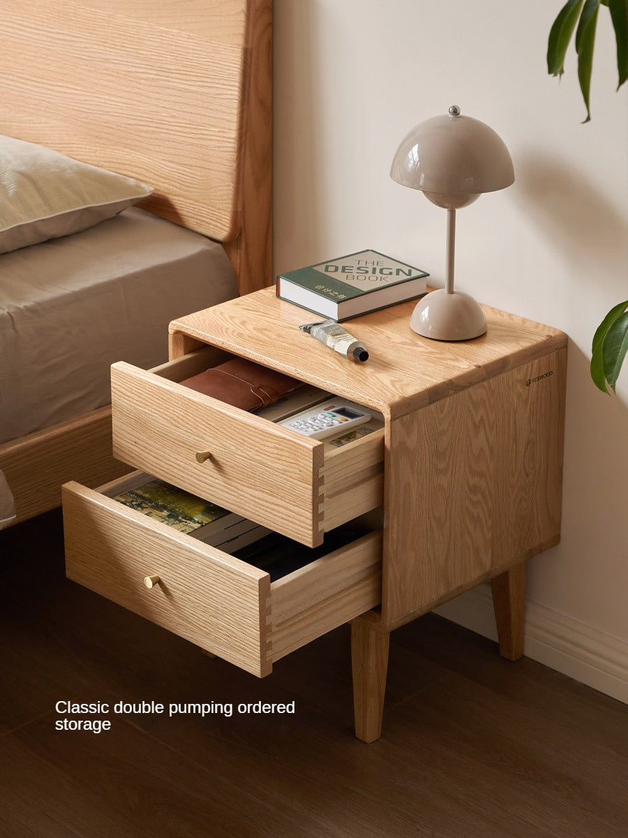 Ash, Oak Solid Wood, Solid RubberWood Nightstand)
