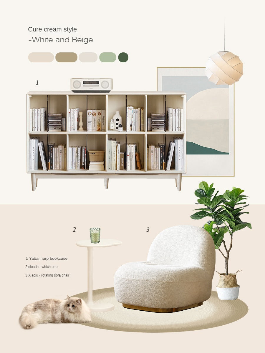 Rubberwood Solid Wood Cloud Side Table