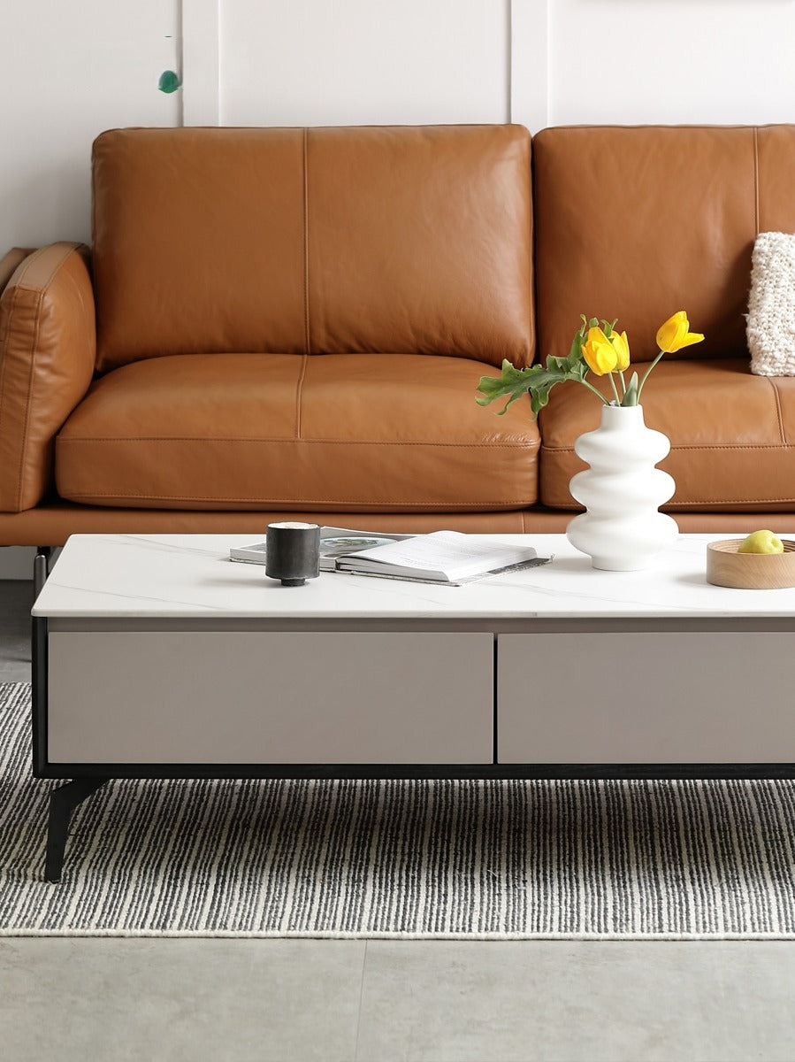 Oak Solid Wood Coffee Table Rock Slab