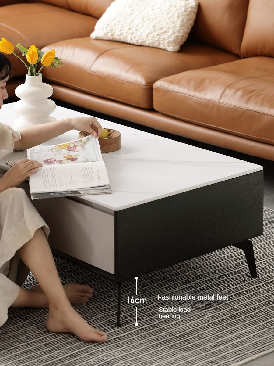 Oak Solid Wood Coffee Table Rock Slab