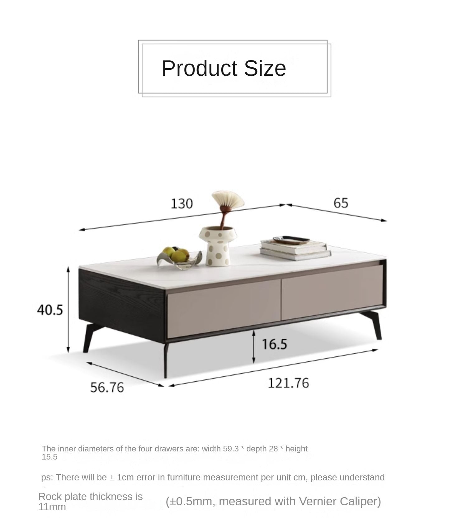 Oak Solid Wood Coffee Table Rock Slab