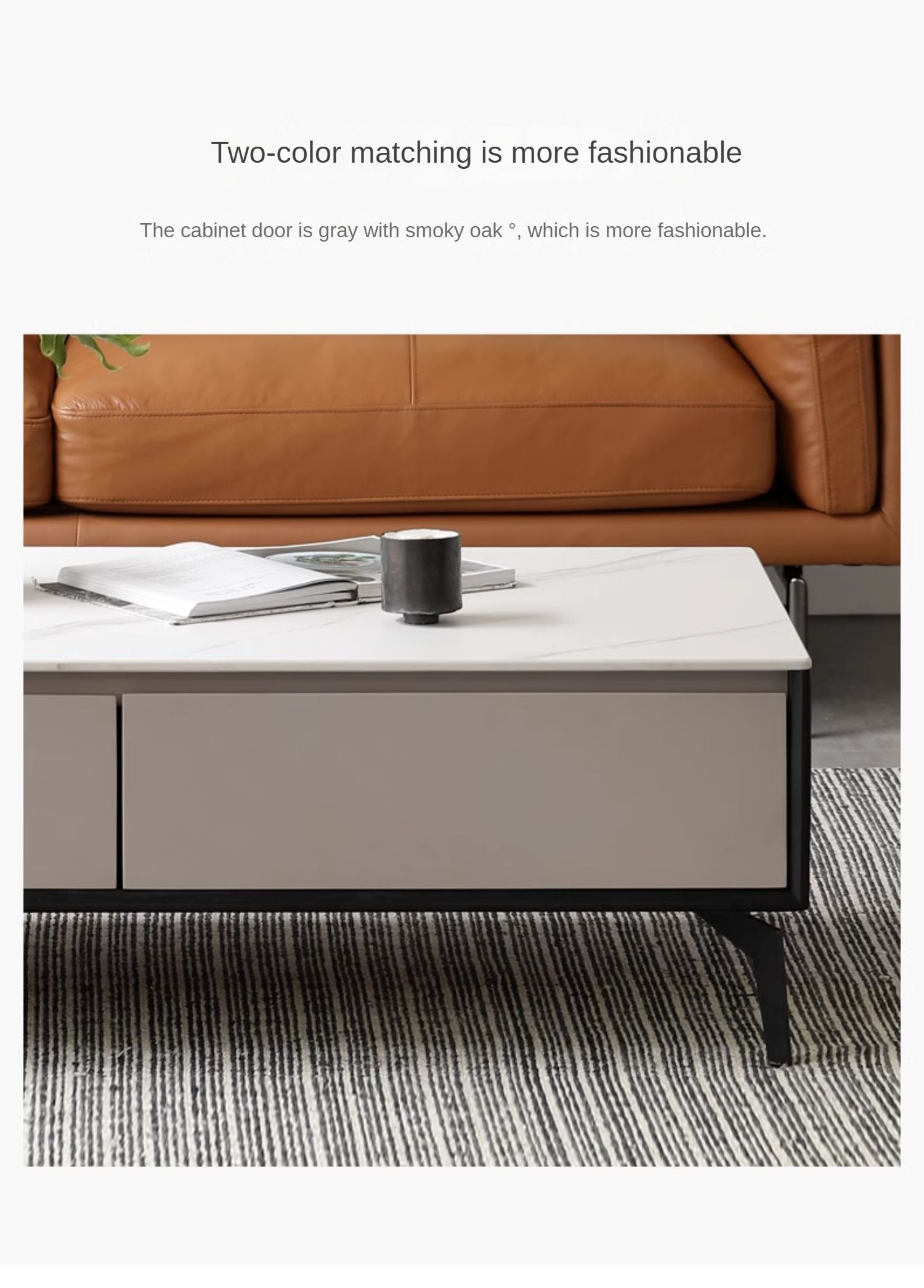 Oak Solid Wood Coffee Table Rock Slab