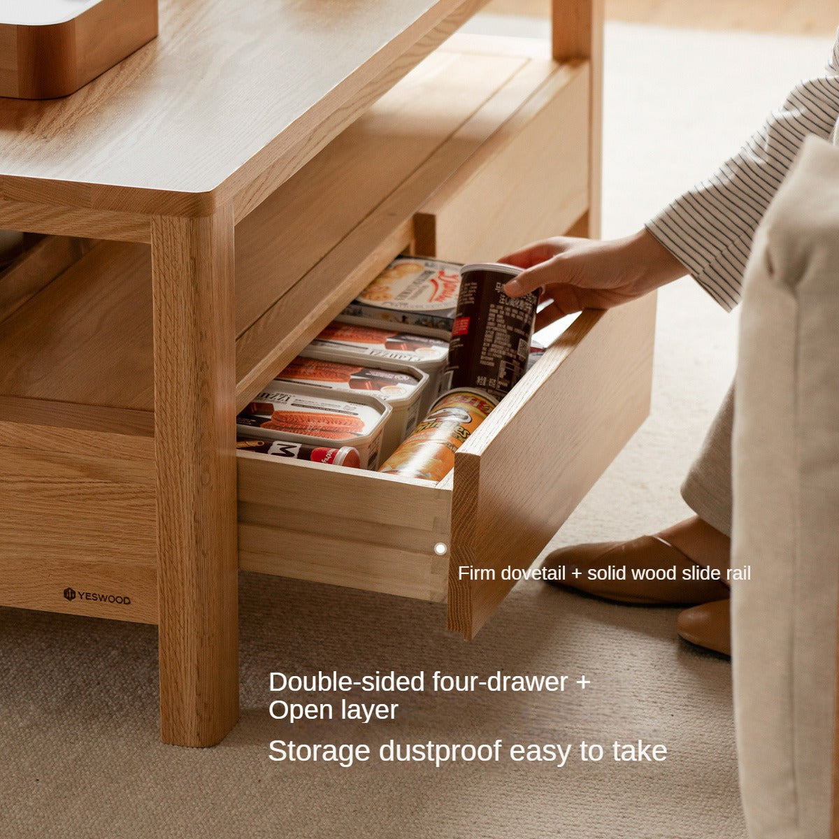 Oak, Ash Solid Wood Luxury Coffee Table