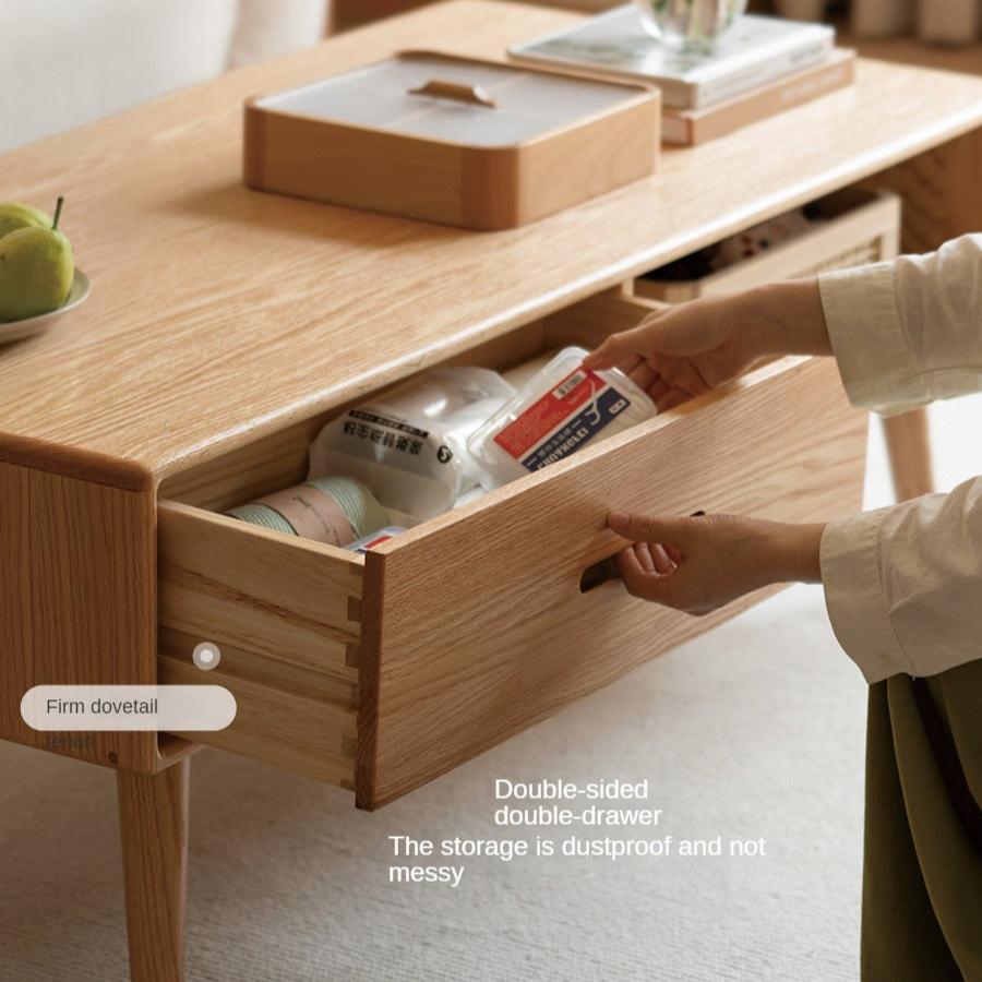 Oак, Solid Rubberwood North American Modern Coffee Table