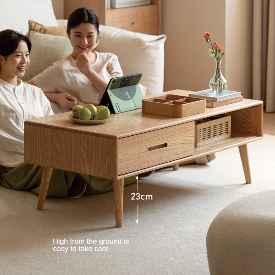 Oак, Solid Rubberwood North American Modern Coffee Table