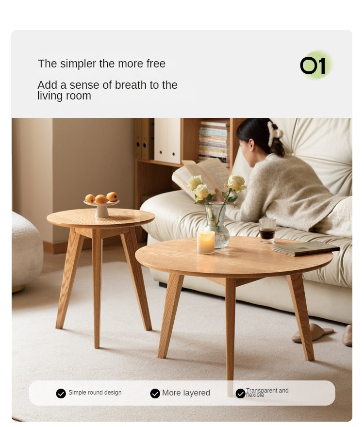 Oak, Solid Rubberwood Side Table