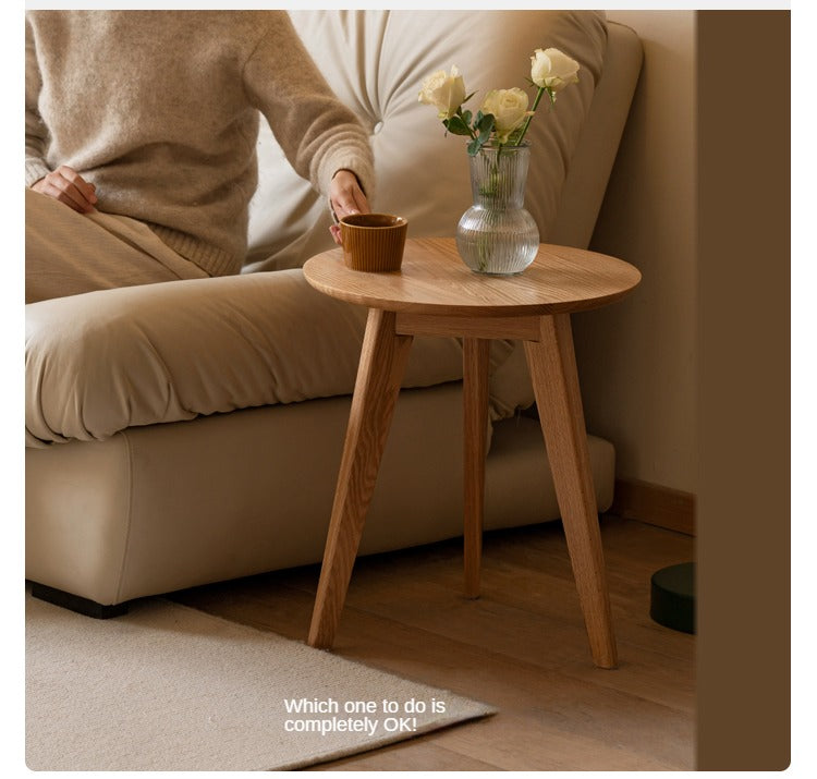 Oak Solid wood Side high round table
