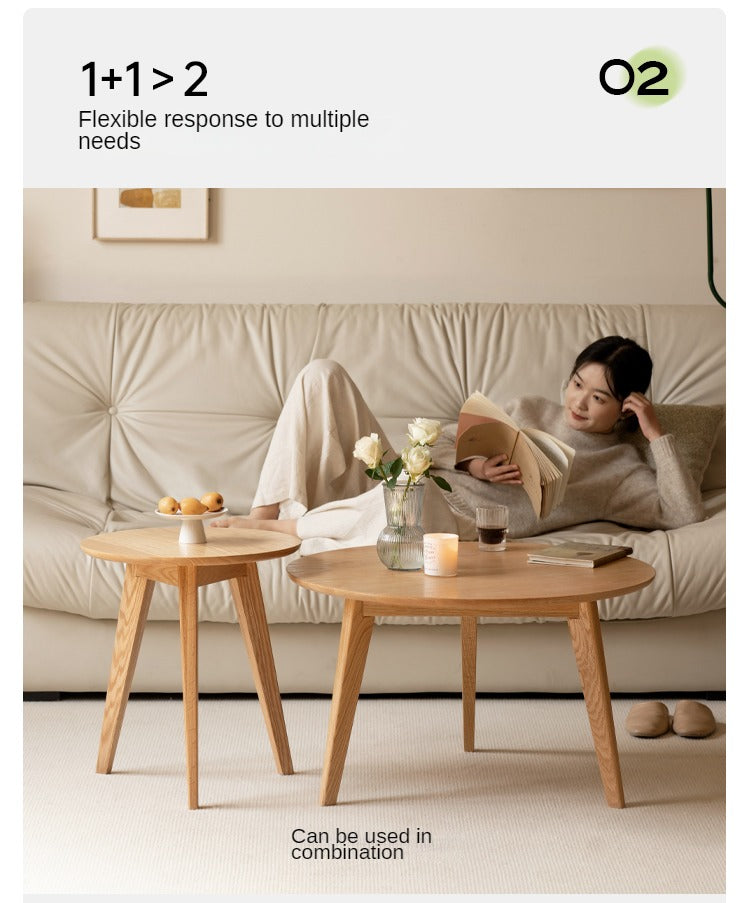 Oak, Solid Rubberwood Side Table