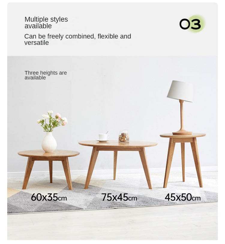 Oak, Solid Rubberwood Side Table