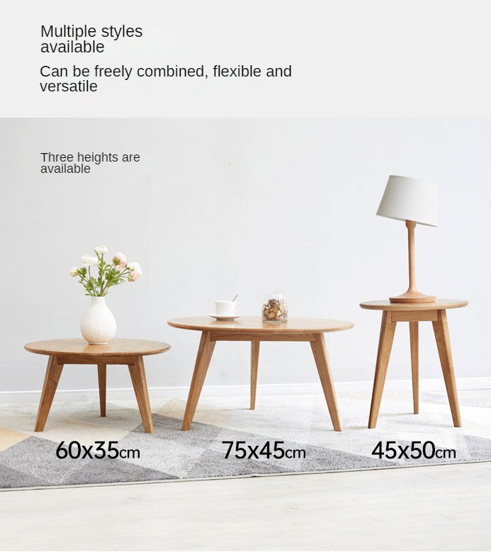 Oak Solid wood Side high round table