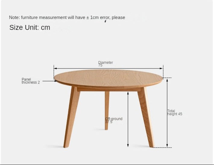 Oak Solid wood Side high round table
