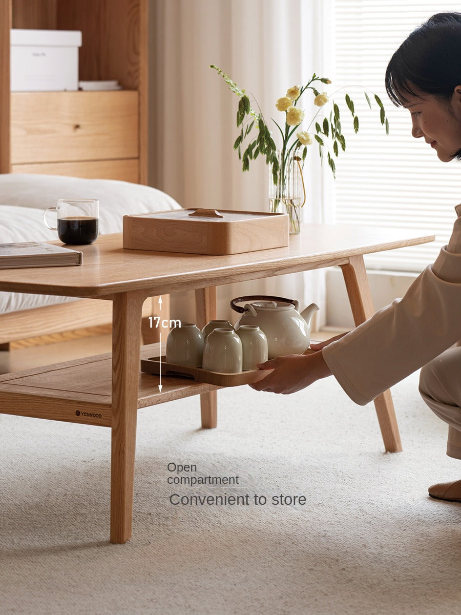 Rubberwood, Oak, Beech Solid Wood Modern Coffee Table