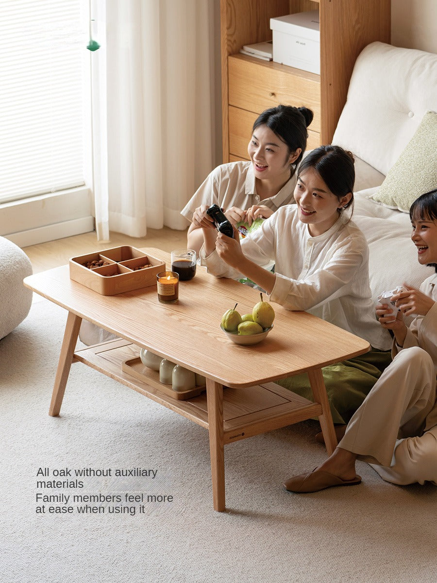 Rubberwood, Oak, Beech Solid Wood Modern Coffee Table