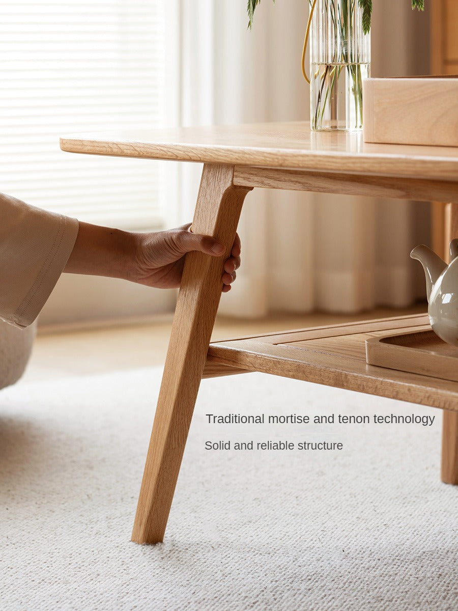 Rubberwood, Oak, Beech Solid Wood Modern Coffee Table