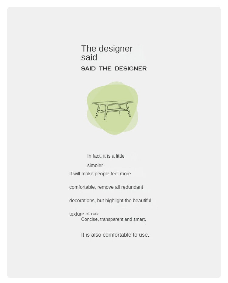 Rubberwood, Oak, Beech Solid Wood Modern Coffee Table