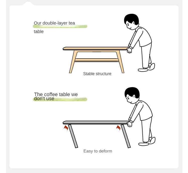 Rubberwood, Oak, Beech Solid Wood Modern Coffee Table