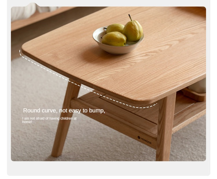 Rubberwood, Oak, Beech Solid Wood Modern Coffee Table