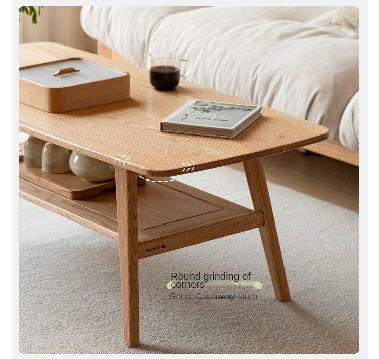 Rubberwood, Oak, Beech Solid Wood Modern Coffee Table