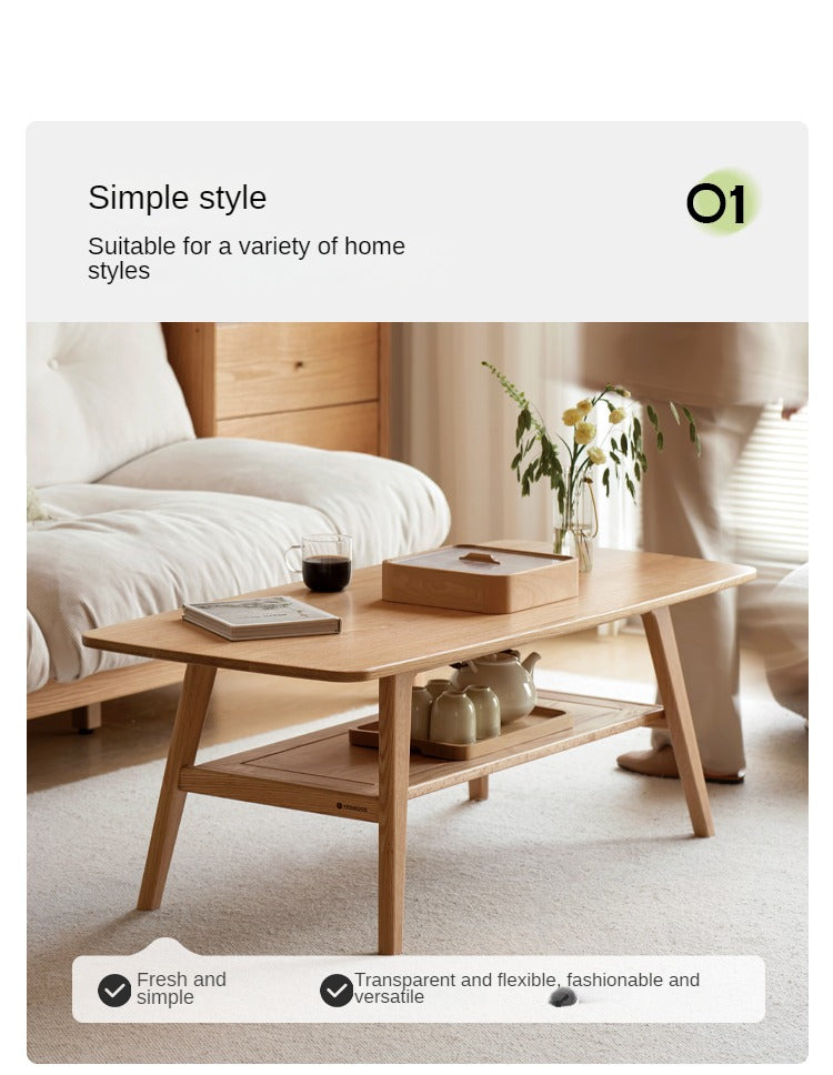 Rubberwood, Oak, Beech Solid Wood Modern Coffee Table