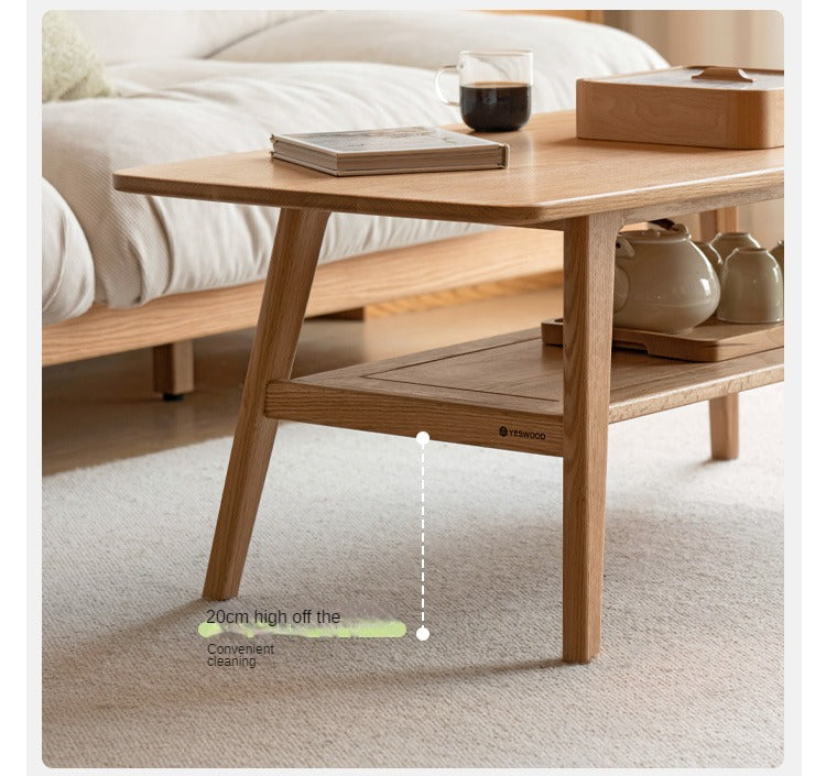 Rubberwood, Oak, Beech Solid Wood Modern Coffee Table