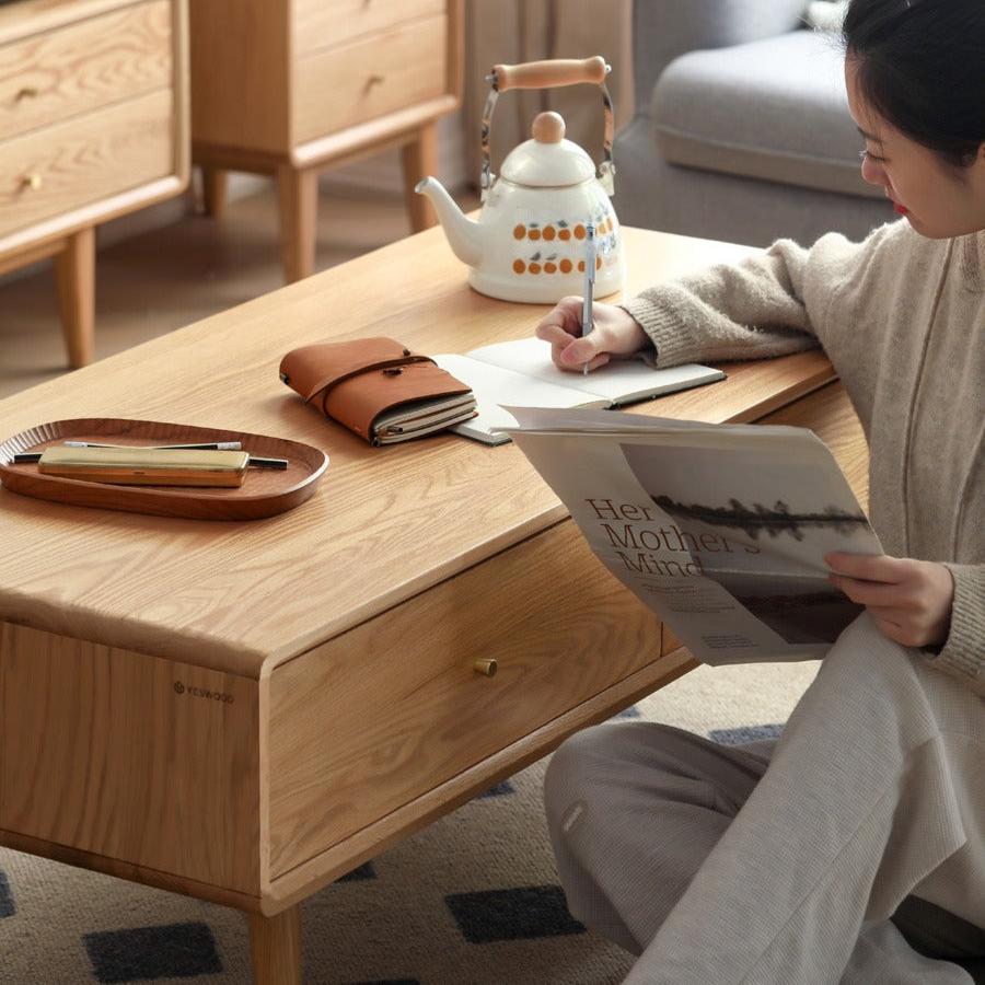 Oak, Ash Solid Wood Nordic Modern Coffee Table