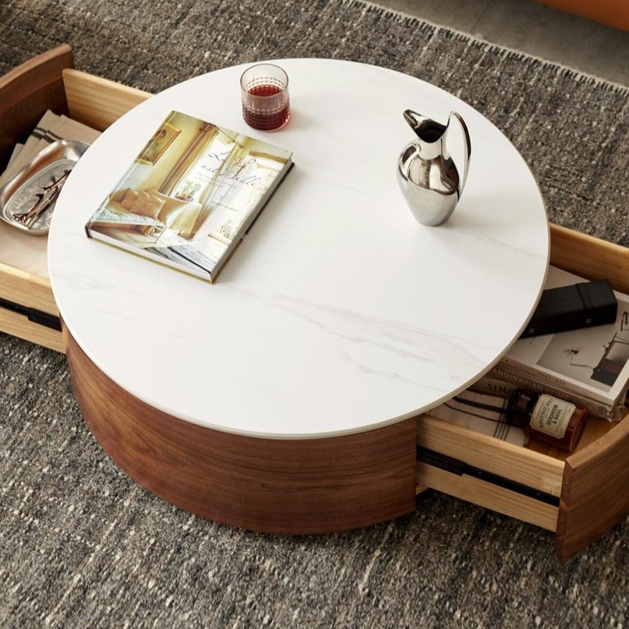 Black Walnut Slate Top Coffee Table