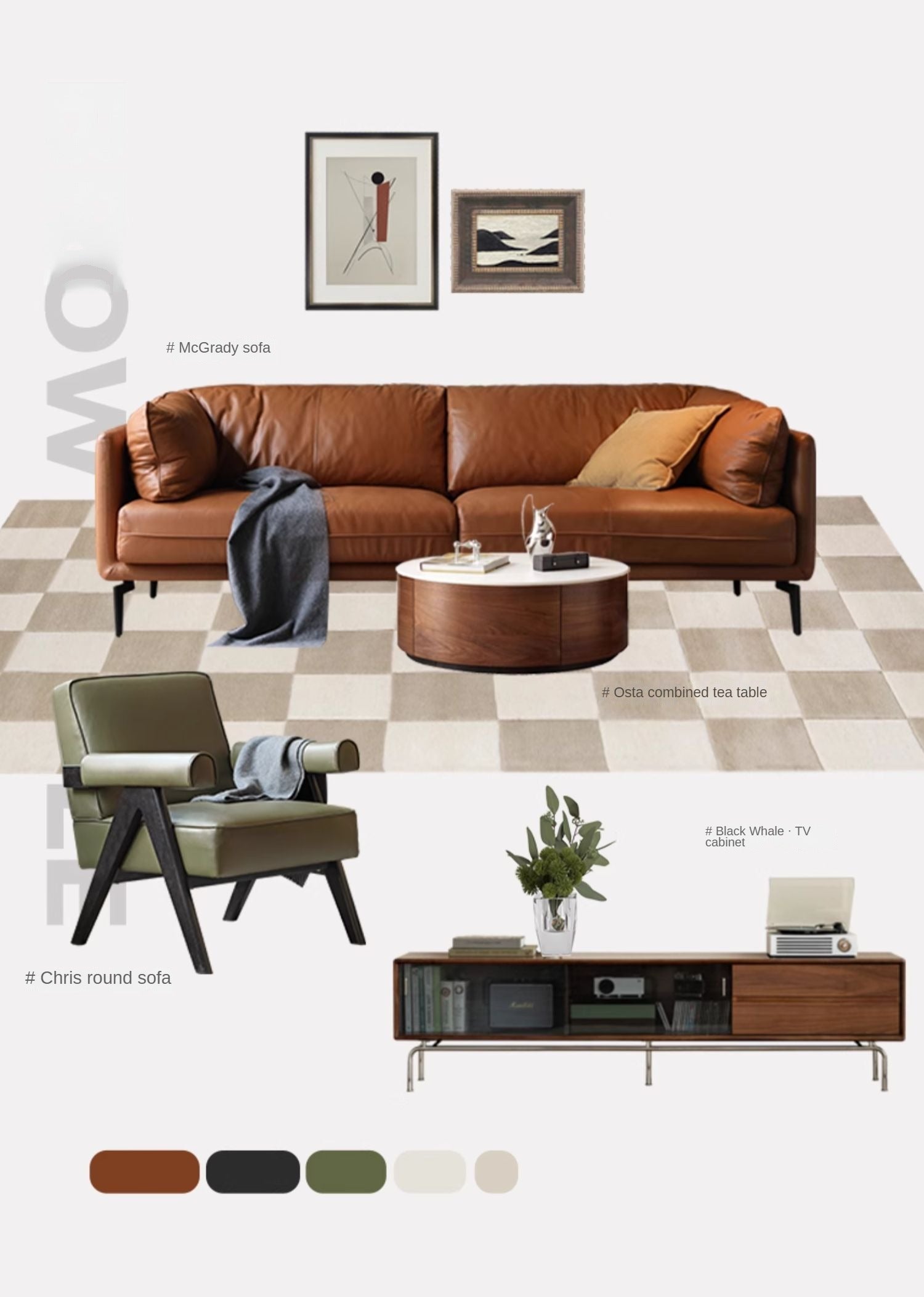 Black Walnut Slate Top Coffee Table