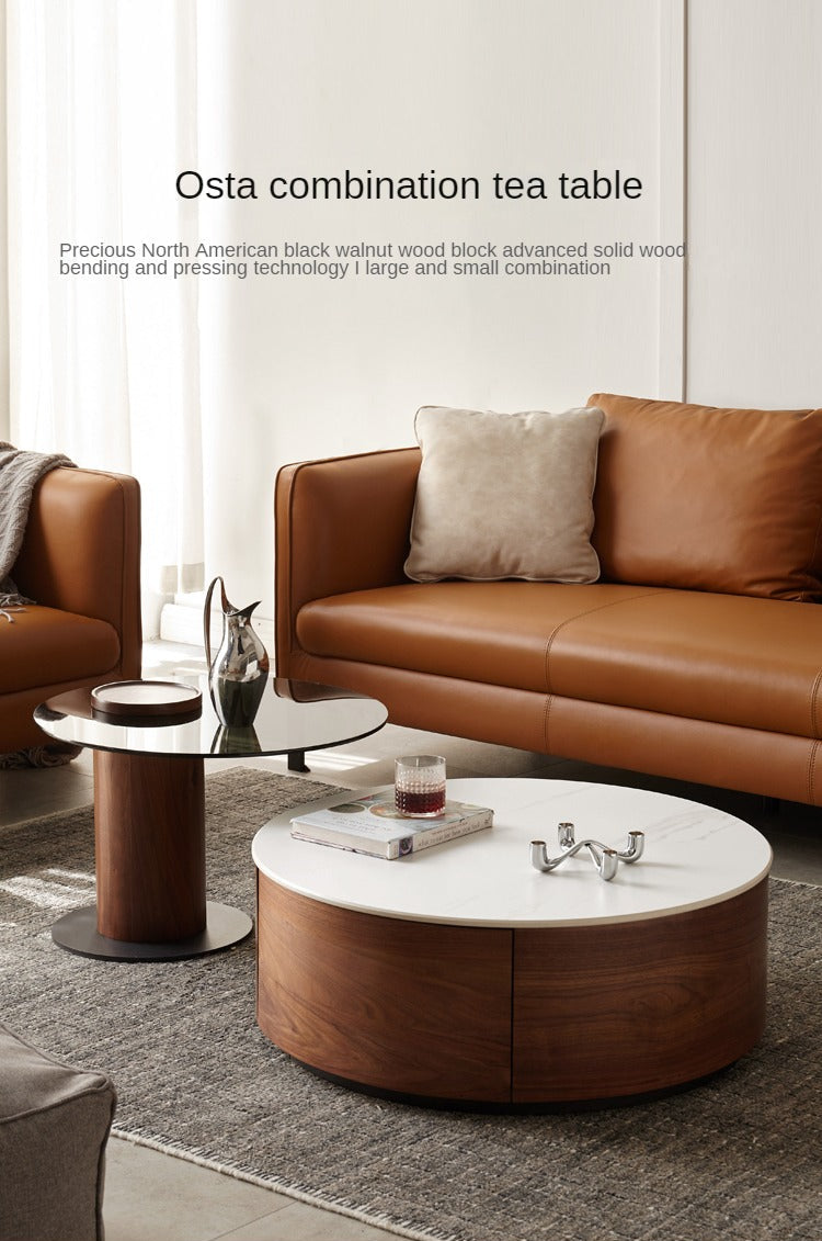 Black Walnut Slate Top Coffee Table