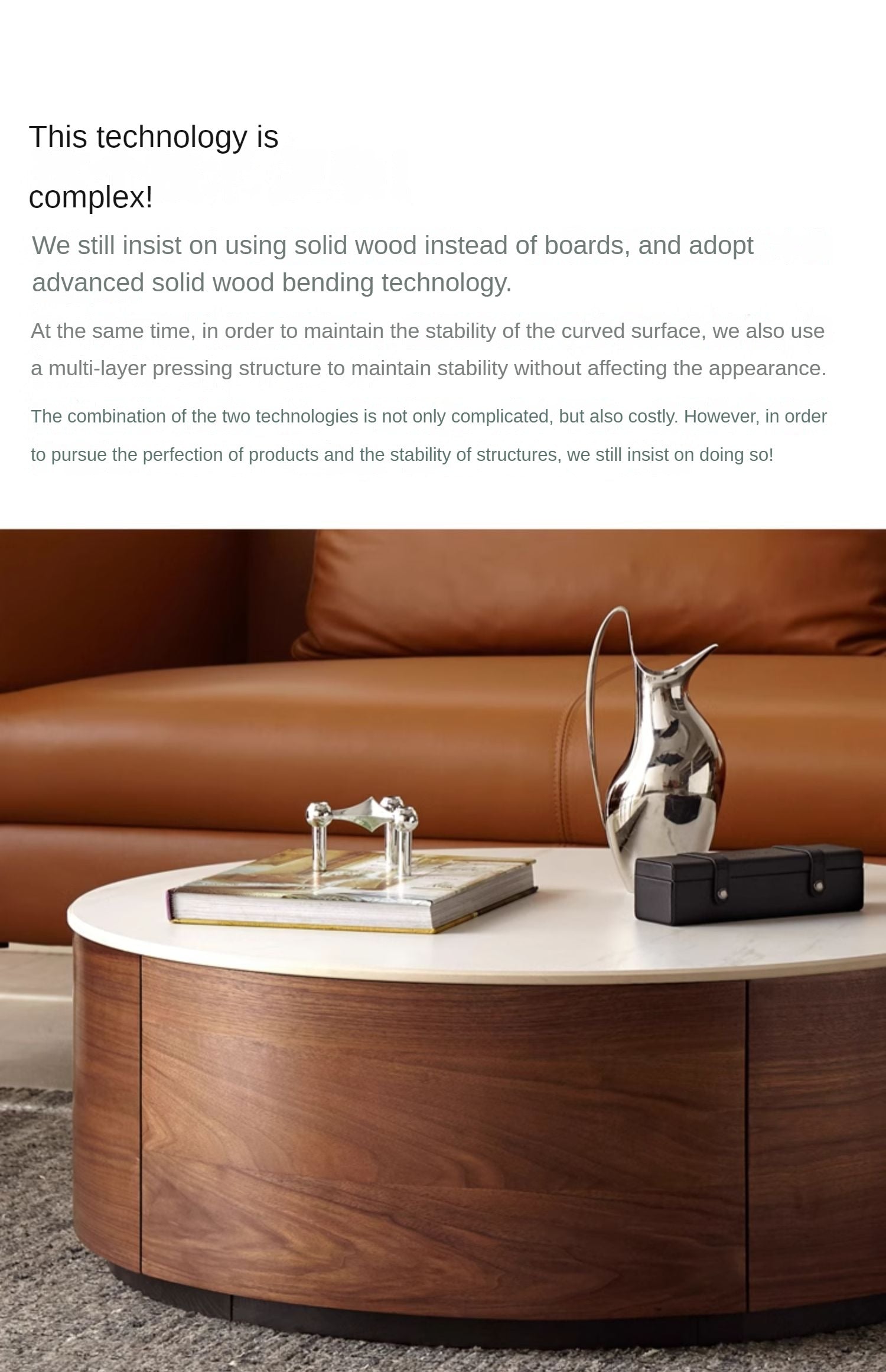 Black Walnut Slate Top Coffee Table