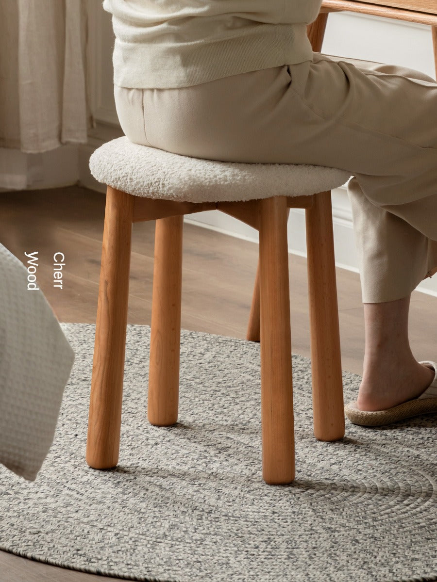 Black Walnut, Oak, Cherry, Beech, Sandalwood Solid Wood Makeup Stool