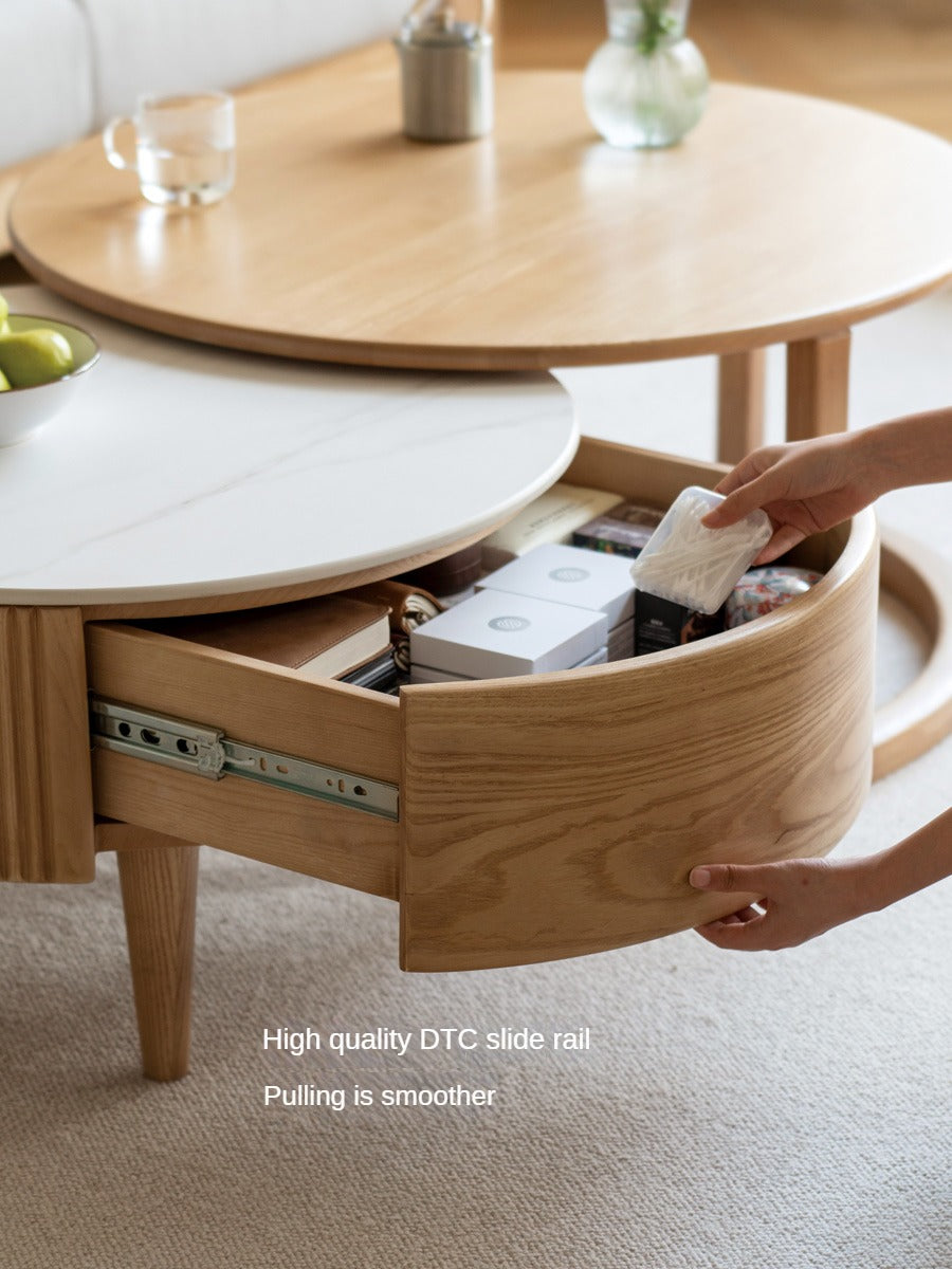Ash Solid Wood Rock Plate Coffee Table